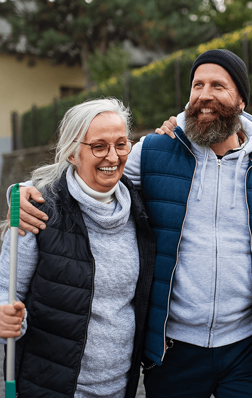 Woman and Man smiling